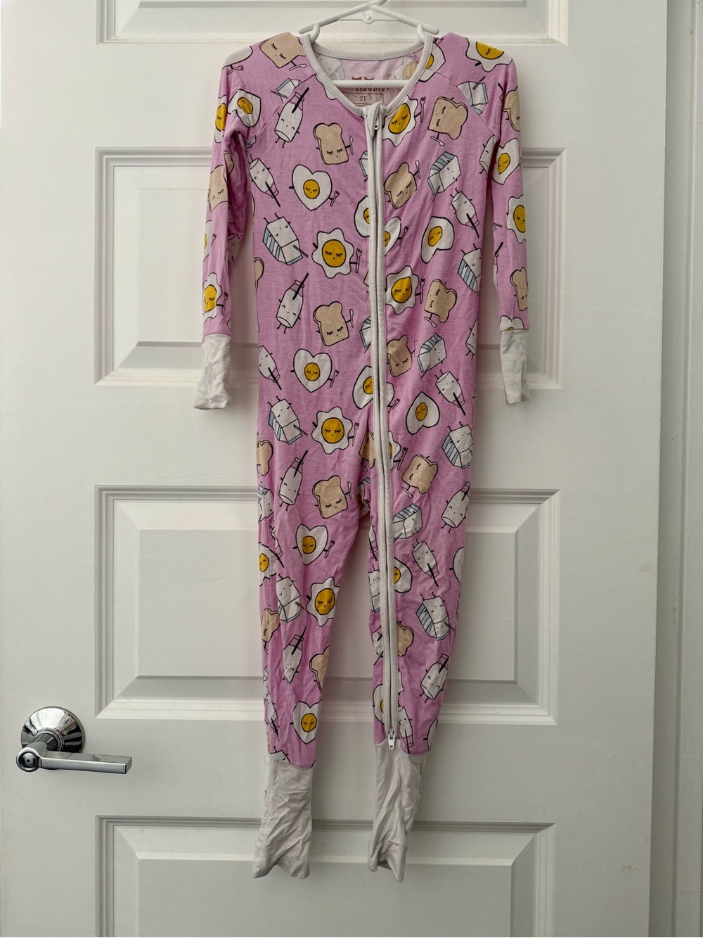 2T Little Sleepies Pink Breakfast Buddies Bamboo Zippy Sleeper Pajamas